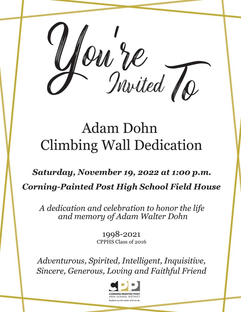 Adam Dohn Climbing Wall Dedication 
