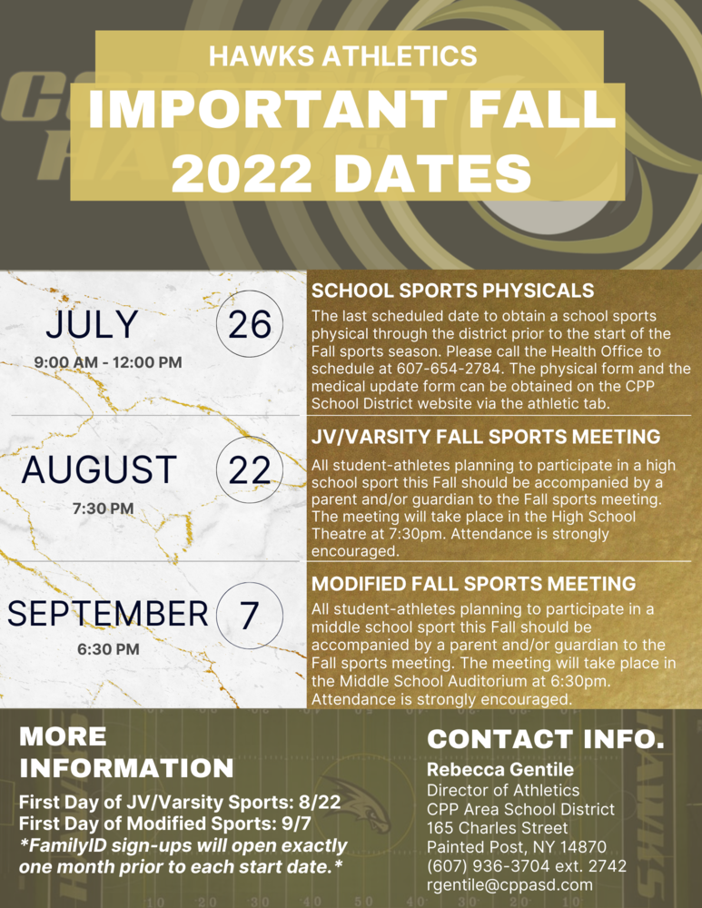Athletics - Fall Dates