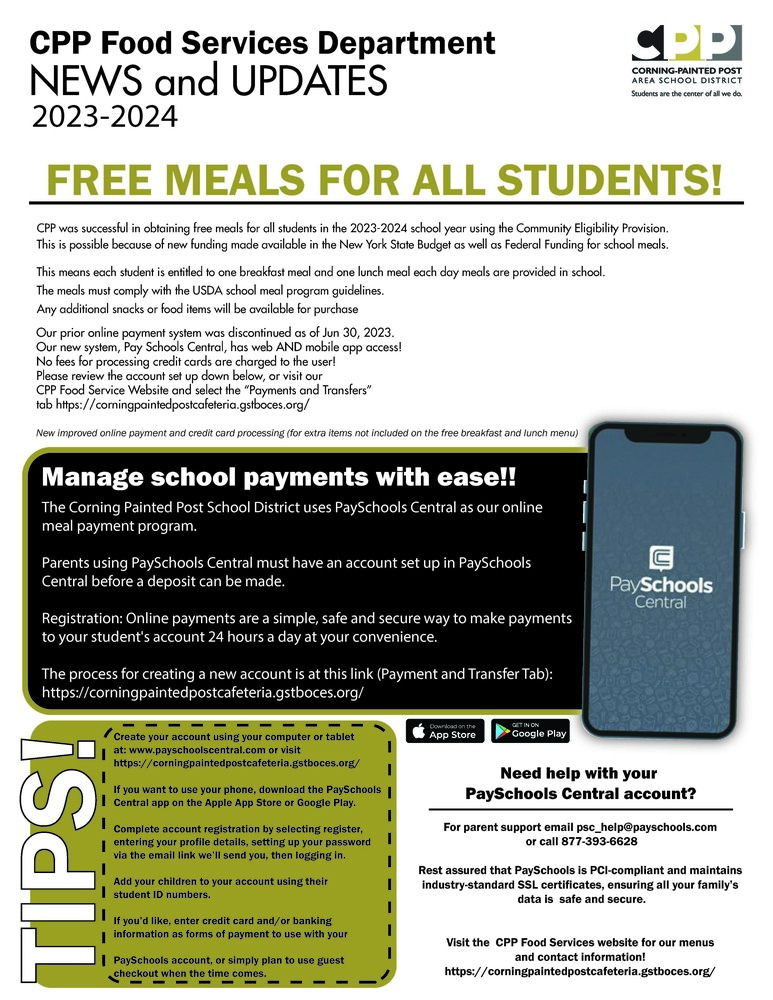 Free breakfast and lunch